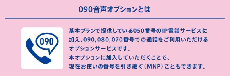 090音声オプションについての説明