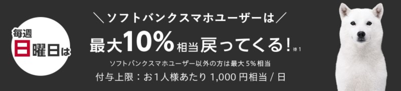 ★ソフトバンク&ワイモバイルユーザーは日曜日の買い物で還元率が優遇_最大10まで-1